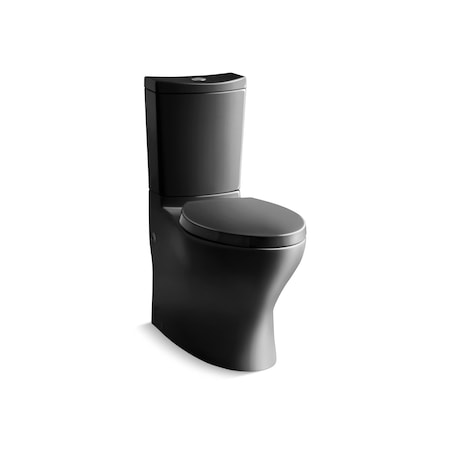 Kohler Persuade Curv Elongated Dual-Flush Chair Height Toilet, Elongated, Black 6355-7